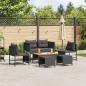 Preview: ARDEBO.de - Outdoor-Sofa-Set - Schwarz Rattan, Holz Mittel Langlebig
