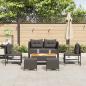 Preview: Outdoor-Sofa-Set - Schwarz Rattan, Holz Mittel Langlebig