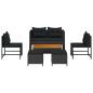 Preview: Outdoor-Sofa-Set - Schwarz Rattan, Holz Mittel Langlebig