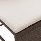 Preview: Garten-Sofa Set Braun und Creme Rattan, Holz, Stoff Mittel