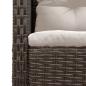 Preview: Garten-Sofa Set Braun und Creme Rattan, Holz, Stoff Mittel