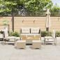 Preview: Outdoor Sofa Set Beige und Creme Rattan und Stoff Mittel