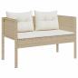 Preview: Outdoor Sofa Set Beige und Creme Rattan und Stoff Mittel
