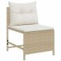 Preview: Outdoor Sofa Set Beige und Creme Rattan und Stoff Mittel
