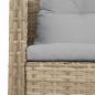 Preview: Garten-Sofaset Beige und Hellgrau Rattan, Stoff Standard