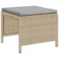 Preview: Garten-Sofaset Beige und Hellgrau Rattan, Stoff Standard