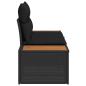 Preview: Gartensofa 2-Sitzer mit Kissen Schwarz Poly Rattan