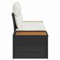 Preview: Gartensofa 2-Sitzer mit Stauraum und Kissen Schwarz Poly Rattan