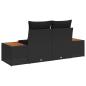 Preview: Gartensofa Schwarz 184 x 62 x 85cm Poly-Rattan