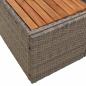 Preview: Gartensofa 2-Sitzer mit Stauraum und Kissen Grau Poly Rattan