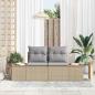 Preview: ARDEBO.de - Gartensofa 2-Sitzer mit Stauraum und Kissen Beige Poly Rattan