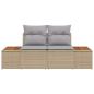 Preview: Gartensofa 2-Sitzer mit Stauraum und Kissen Beige Poly Rattan