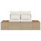 Preview: Gartensofa 2-Sitzer mit Stauraum und Kissen Beige Poly Rattan