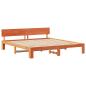 Preview: Bettgestell mit Kopfteil Gewachstes Braun 200x200 cm Massivholz Kiefer