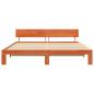 Preview: Bettgestell mit Kopfteil Gewachstes Braun 200x200 cm Massivholz Kiefer