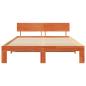 Preview: Bettgestell mit Kopfteil Wachsbrown 150x200 cm Massivholz Kiefer