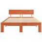 Preview: Bettgestell mit Kopfteil Wachsbraun 135x190 cm Massivholz Kiefer