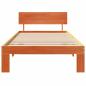 Preview: Bettgestell mit Kopfteil Wachsbrown 100x200 cm Massivholz Kiefer