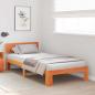 Preview: Bettgestell mit Kopfteil Wachsbraun 75x190 cm Massivholz Kiefer