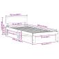 Preview: Bettgestell mit Kopfteil Wachsbraun 75x190 cm Massivholz Kiefer