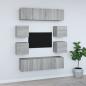 Preview: ARDEBO.de - 8-tlg. TV-Schrank-Set Grau Sonoma Holzwerkstoff