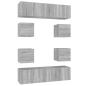 Preview: 8-tlg. TV-Schrank-Set Grau Sonoma Holzwerkstoff