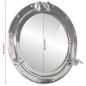 Preview: Bullaugen-Spiegel Wandmontage Ø50 cm Aluminium und Glas