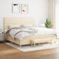 Preview: ARDEBO.de - Boxspringbett mit Matratze Creme 200x200 cm Stoff