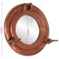Preview: Bullaugen-Spiegel Wandmontage Ø23 cm Aluminium und Glas