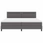 Preview: Boxspringbett mit Matratze Grau 200x200 cm Kunstleder
