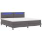 Preview: Boxspringbett mit Matratze Grau 200x200 cm Kunstleder