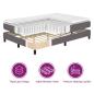 Preview: Boxspringbett mit Matratze Grau 200x200 cm Kunstleder