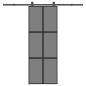 Preview: ARDEBO.de - Schiebetür mit Beschlag 76x205 cm Hartglas & Aluminium