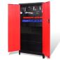 Preview: ARDEBO.de - Werkzeugschrank mit Werkzeugtruhe Stahl 90x40x180cm Rot Schwarz