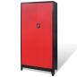 Preview: Werkzeugschrank mit Werkzeugtruhe Stahl 90x40x180cm Rot Schwarz