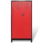 Preview: Werkzeugschrank mit Werkzeugtruhe Stahl 90x40x180cm Rot Schwarz