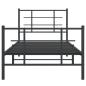 Preview: Bettgestell mit Kopf- und Fußteil Metall Schwarz 90x200 cm