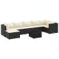 Preview: 8-tlg. Garten-Lounge-Set mit Kissen Schwarz Poly Rattan