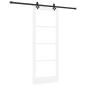 Preview: Schiebetür mit Hardware-Set Weiß 83x211 cm Massivholz Kiefer