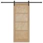 Preview: Schiebetür mit Hardware-Set 83x202 cm Vollholz Kiefer