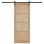 Preview: Schiebetür mit Montageset 83x211 cm Massivholz Kiefer