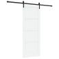 Preview: Schiebetür mit Hardware-Set Weiß 83x211 cm Massivholz Kiefer