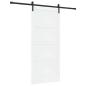 Preview: Schiebetür mit Beschläge Set Weiß 93x211 cm Massivholz Kiefer