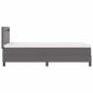 Preview: Boxspringbett mit Matratze Grau 100x200 cm Kunstleder