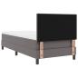Preview: Boxspringbett mit Matratze Grau 100x200 cm Kunstleder