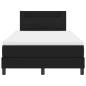 Preview: Boxspringbett mit Matratze Schwarz Kleine Doppelgröße Kunstleder