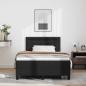 Preview: Boxspringbett mit Matratze Schwarz Kleine Doppelgröße Kunstleder