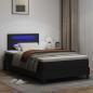 Preview: Boxspringbett mit Matratze Schwarz Kleine Doppelgröße Kunstleder