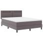 Preview: Boxspringbett mit Matratze Grau 160x200 cm Kunstleder
