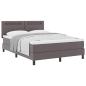 Preview: Boxspringbett mit Matratze Grau 160x200 cm Kunstleder
